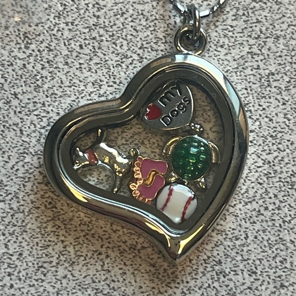 Silver Heart Locket with 6 Charms - Picture 3 of 4